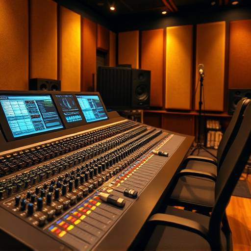 Console de mixagem digital no estüdio Ondas Criativas